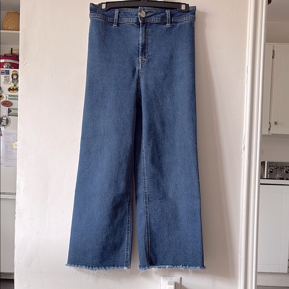 Dex Denim - DEX - Indigo High Waist, Wide Leg, Raw Hem Jeans